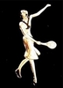 Image Flapper Style Tennis Lady Pin